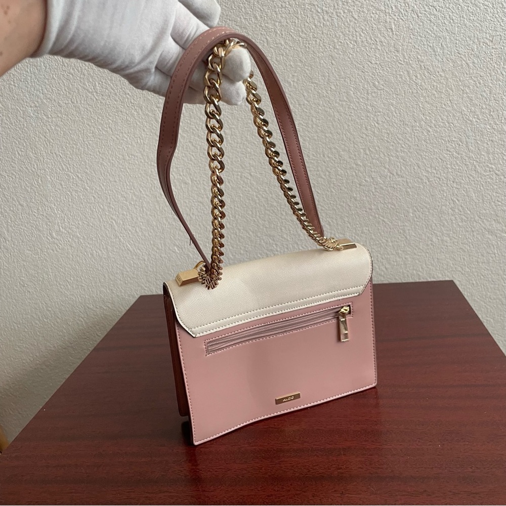 ALDO Yukita Faux Leather Mix Pink Snakeskin Chain Crossbody - Picture 8 of 11